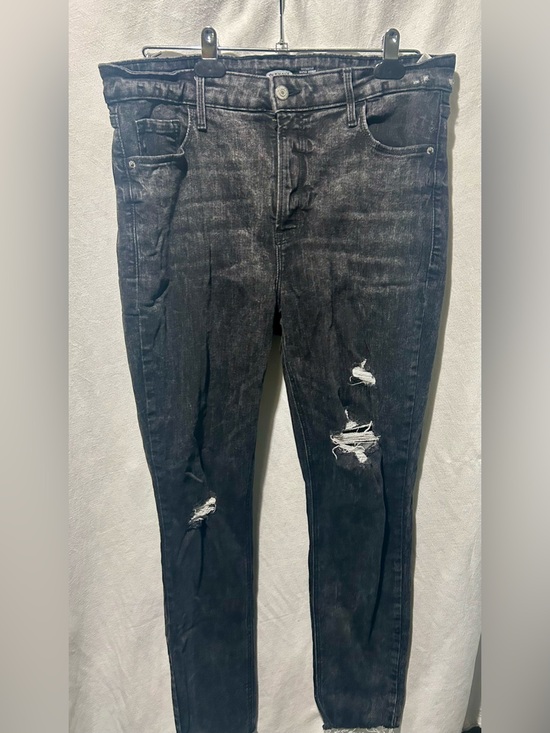 Old Navy Denim - Old Navy Rockstar Super Skinny High Rise Distressed Black Jeans Size 14